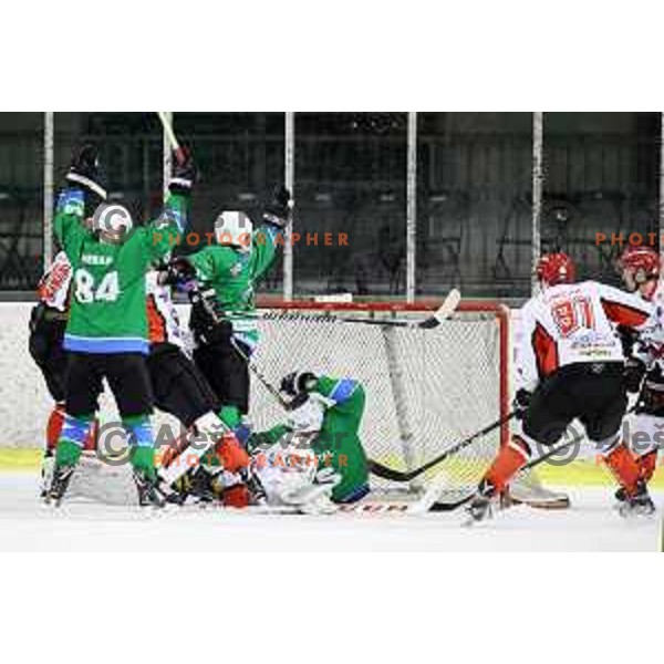 of SZ Olimpija in action during quarter-final of Alps League ice-hockey match between SZ Olimpija and Acroni Jesenice in Tivoli Hall, Ljubljana, Slovenia on March 8, 2018