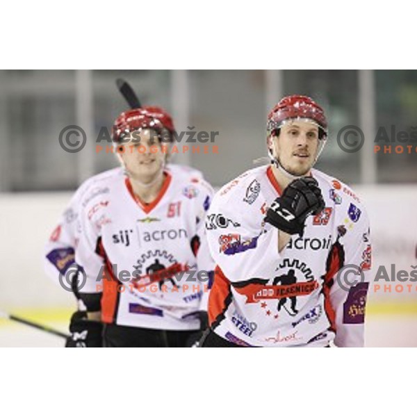 of SZ Olimpija in action during quarter-final of Alps League ice-hockey match between SZ Olimpija and Acroni Jesenice in Tivoli Hall, Ljubljana, Slovenia on March 8, 2018