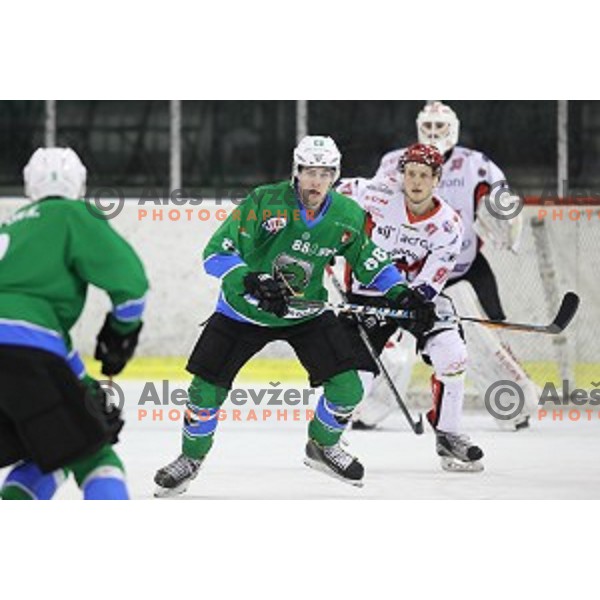 of SZ Olimpija in action during quarter-final of Alps League ice-hockey match between SZ Olimpija and Acroni Jesenice in Tivoli Hall, Ljubljana, Slovenia on March 8, 2018
