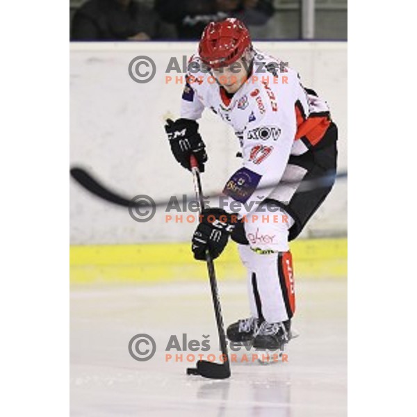 of SZ Olimpija in action during quarter-final of Alps League ice-hockey match between SZ Olimpija and Acroni Jesenice in Tivoli Hall, Ljubljana, Slovenia on March 8, 2018