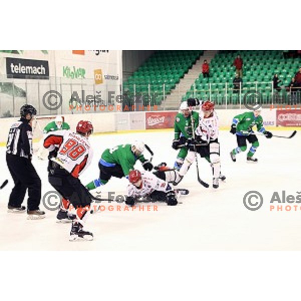 of SZ Olimpija in action during quarter-final of Alps League ice-hockey match between SZ Olimpija and Acroni Jesenice in Tivoli Hall, Ljubljana, Slovenia on March 8, 2018