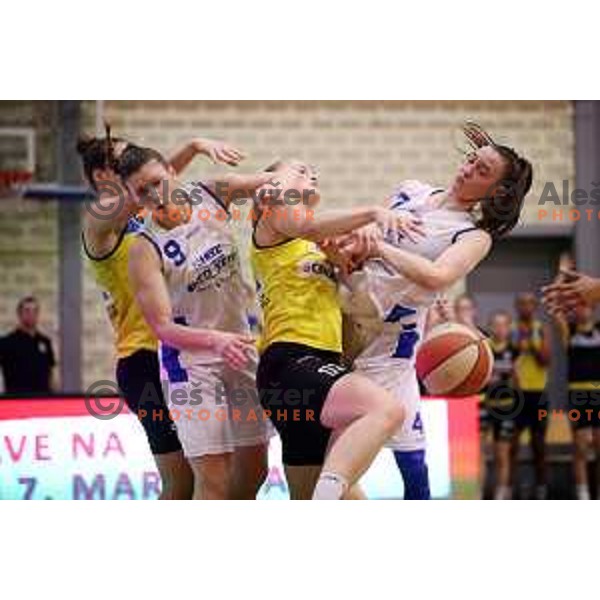 action during the Final of Slovenian Women\'s Basketball Cup between Triglav and Cinkarna Celje in Kranj on March 11, 2018