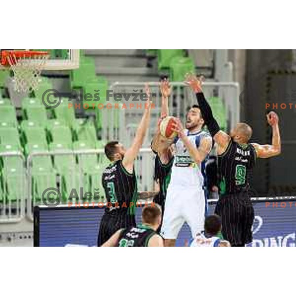 of Petrol Olimpija in action during ABA league basketball match between Petrol Olimpija and Zadar in Stozice Hall, Ljubljana on March 11, 2018