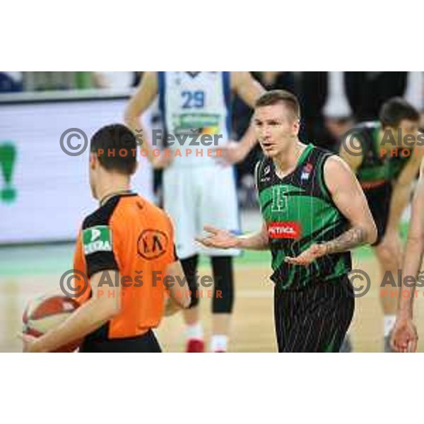 of Petrol Olimpija in action during ABA league basketball match between Petrol Olimpija and Zadar in Stozice Hall, Ljubljana on March 11, 2018