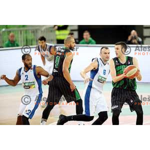 of Petrol Olimpija in action during ABA league basketball match between Petrol Olimpija and Zadar in Stozice Hall, Ljubljana on March 11, 2018
