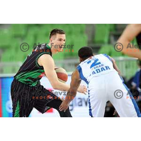 of Petrol Olimpija in action during ABA league basketball match between Petrol Olimpija and Zadar in Stozice Hall, Ljubljana on March 11, 2018