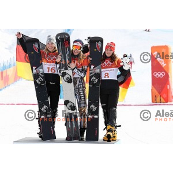 Ester Ledecka (CZE), Olympic gold medalist of Snowboard Women\'s Parallel Giant Slalom at Phoenix Snow park during PyeongChang 2018 Winter Olympic Games, South Korea on February 24, 2018