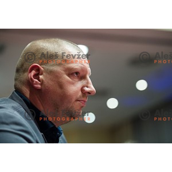 Matej Erjavec during the general assembly of the KZS in Austria Trend Hotel, Ljubljana, Slovenia on March 15, 2018