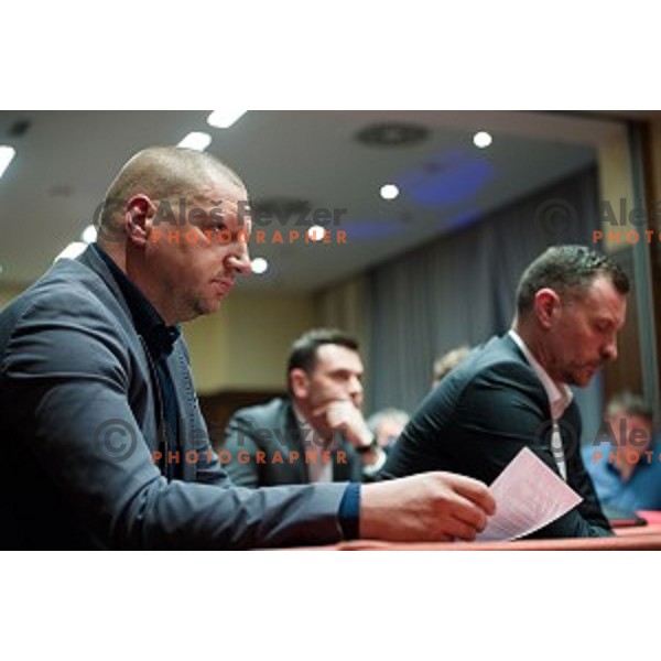 Matej Erjavec during the general assembly of the KZS in Austria Trend Hotel, Ljubljana, Slovenia on March 15, 2018