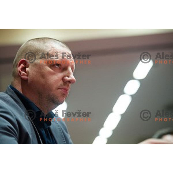 Matej Erjavec during the general assembly of the KZS in Austria Trend Hotel, Ljubljana, Slovenia on March 15, 2018