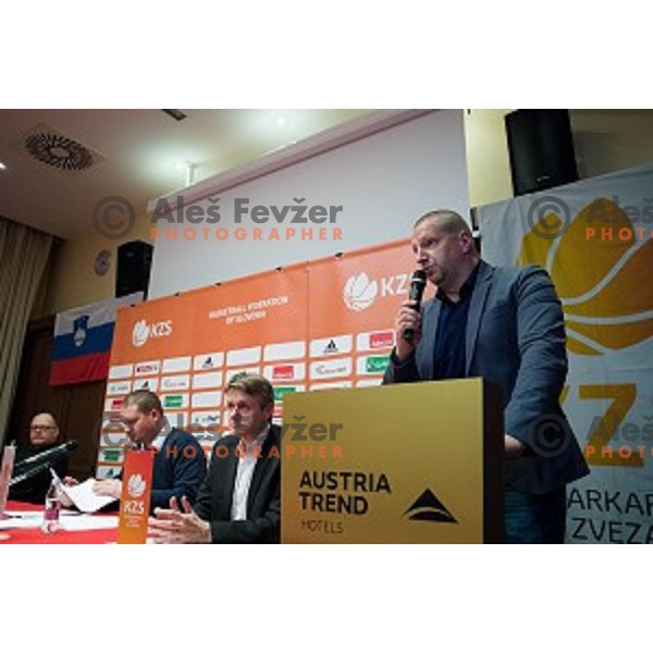 Matej Erjavec during the general assembly of the KZS in Austria Trend Hotel, Ljubljana, Slovenia on March 15, 2018