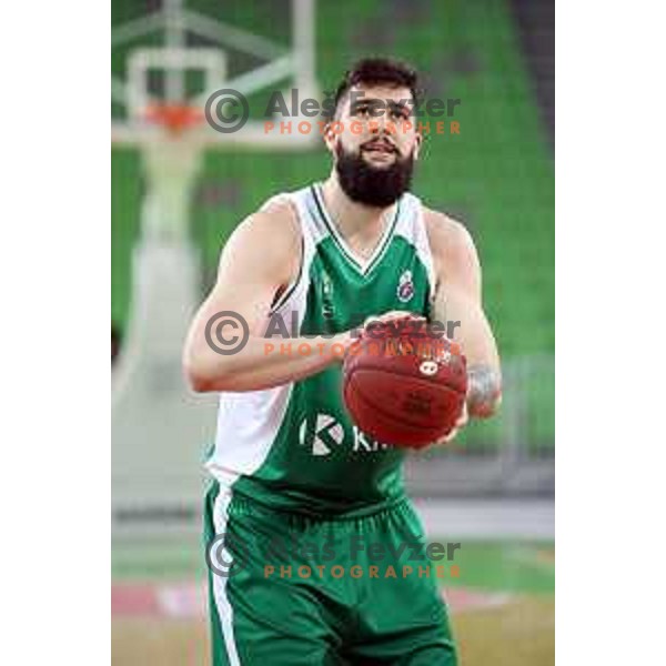 Ziga Dimec of Krka in action during Nova KBM league basketball match between Petrol Olimpija and Krka in Stozice, Ljubljana, Slovenia on March 17, 2018