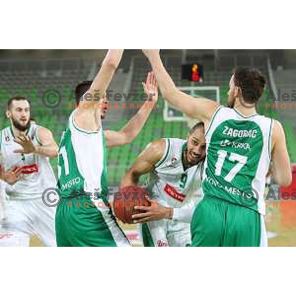 Jordan Morgan in action during Nova KBM league basketball match between Petrol Olimpija and Krka in Stozice, Ljubljana, Slovenia on March 17, 2018