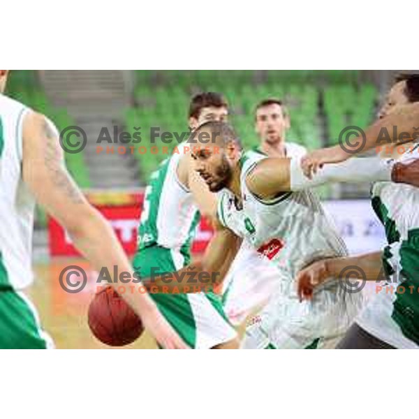 Jordan Morgan in action during Nova KBM league basketball match between Petrol Olimpija and Krka in Stozice, Ljubljana, Slovenia on March 17, 2018