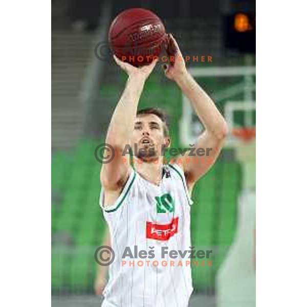 Mitchell McCarron in action during Nova KBM league basketball match between Petrol Olimpija and Krka in Stozice, Ljubljana, Slovenia on March 17, 2018