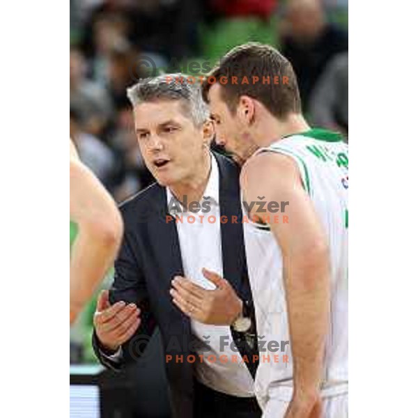 Zoran Martic, head coach of Petrol Olimpija in action during Nova KBM league basketball match between Petrol Olimpija and Krka in Stozice, Ljubljana, Slovenia on March 17, 2018