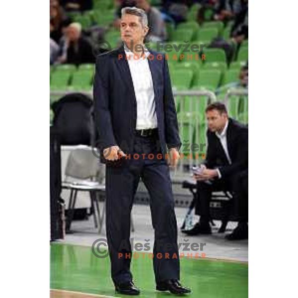 Zoran Martic, head coach of Petrol Olimpija in action during Nova KBM league basketball match between Petrol Olimpija and Krka in Stozice, Ljubljana, Slovenia on March 17, 2018