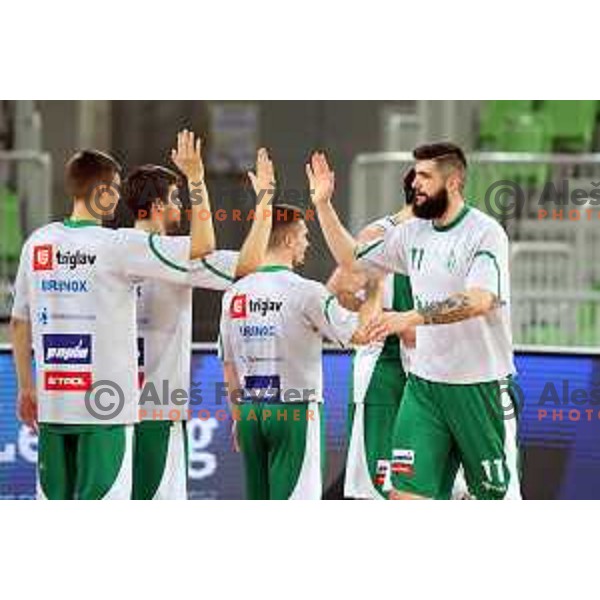 Ziga Dimec of Krka in action during Nova KBM league basketball match between Petrol Olimpija and Krka in Stozice, Ljubljana, Slovenia on March 17, 2018