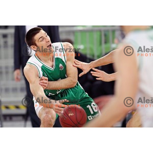 Marko Josilo of Krka in action during Nova KBM league basketball match between Petrol Olimpija and Krka in Stozice, Ljubljana, Slovenia on March 17, 2018