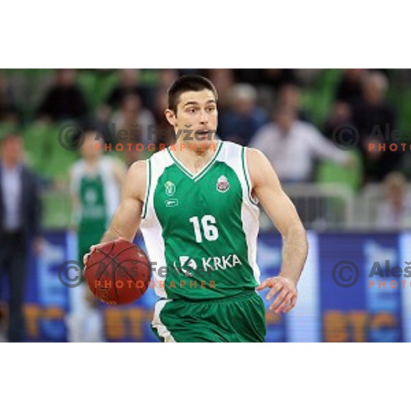 Marko Josilo of Krka in action during Nova KBM league basketball match between Petrol Olimpija and Krka in Stozice, Ljubljana, Slovenia on March 17, 2018