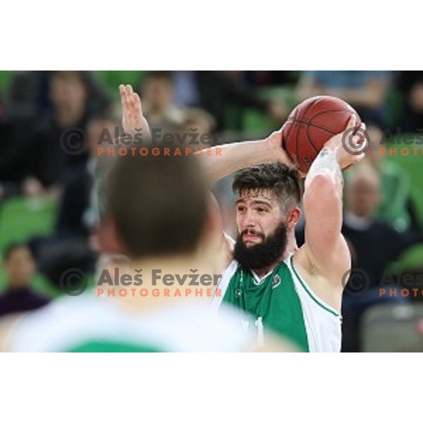 Ziga Dimec in action during Nova KBM league basketball match between Petrol Olimpija and Krka in Stozice, Ljubljana, Slovenia on March 17, 2018