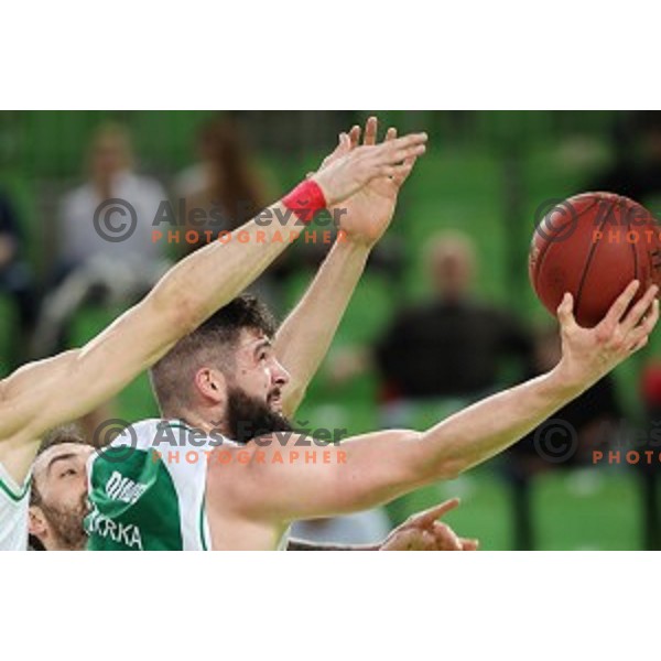 Ziga Dimec in action during Nova KBM league basketball match between Petrol Olimpija and Krka in Stozice, Ljubljana, Slovenia on March 17, 2018