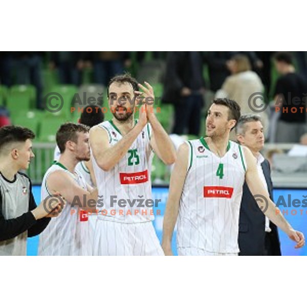 Mirza Begic of Petrol Olimpija in action during Nova KBM league basketball match between Petrol Olimpija and Krka in Stozice, Ljubljana, Slovenia on March 17, 2018