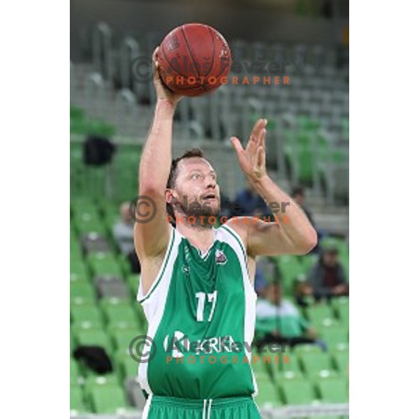 Sasa Zagorac of Krka in action during Nova KBM league basketball match between Petrol Olimpija and Krka in Stozice, Ljubljana, Slovenia on March 17, 2018