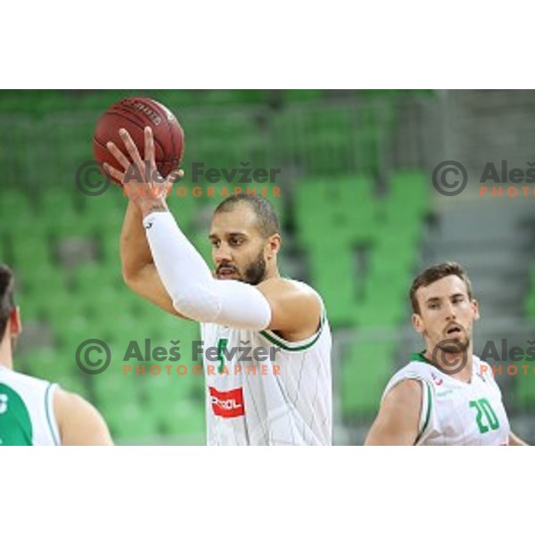 Jordan Morgan in action during Nova KBM league basketball match between Petrol Olimpija and Krka in Stozice, Ljubljana, Slovenia on March 17, 2018
