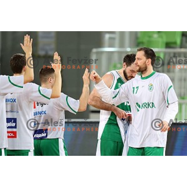 Sasa Zagorac of Krka in action during Nova KBM league basketball match between Petrol Olimpija and Krka in Stozice, Ljubljana, Slovenia on March 17, 2018