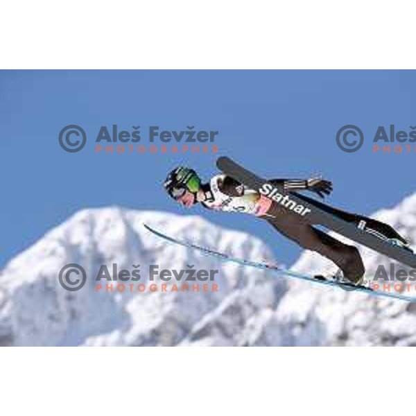 Domen Prevc (SLO) competes at Ski flying Qualification during the Final of Ski jumping World Cup 2017/2018 in Planica, Slovenia on March 22, 2018