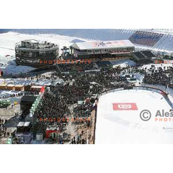 More than 13.000 fans cheering at Ski flying Qualification during the Final of Ski jumping World Cup 2017/2018 in Planica, Slovenia on March 22, 2018