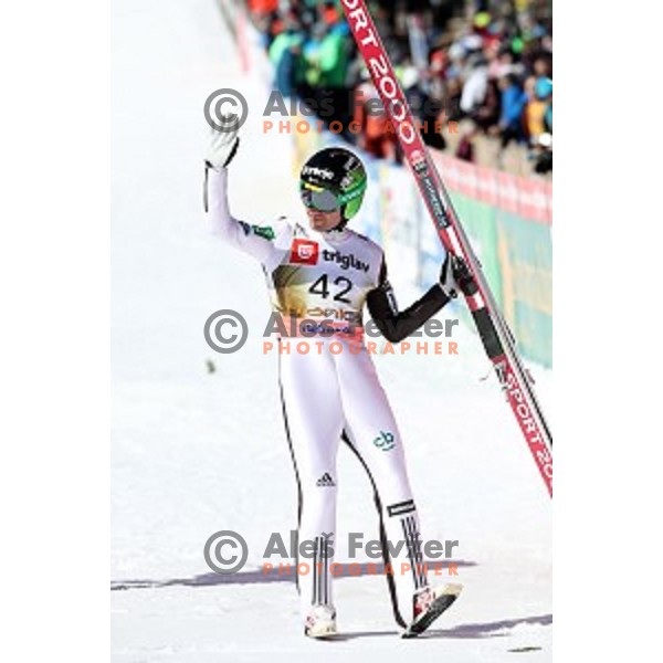 Jernej Damjan (SLO) competes at Ski flying Qualification during the Final of Ski jumping World Cup 2017/2018 in Planica, Slovenia on March 22, 2018