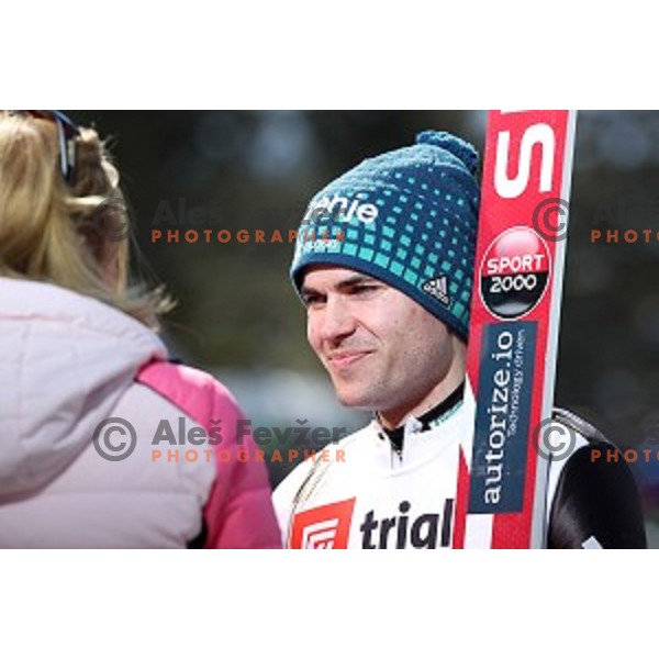 Jernej Damjan (SLO) competes at Ski flying Qualification during the Final of Ski jumping World Cup 2017/2018 in Planica, Slovenia on March 22, 2018