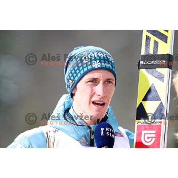 Peter Prevc (SLO) competes at Ski flying Qualification during the Final of Ski jumping World Cup 2017/2018 in Planica, Slovenia on March 22, 2018