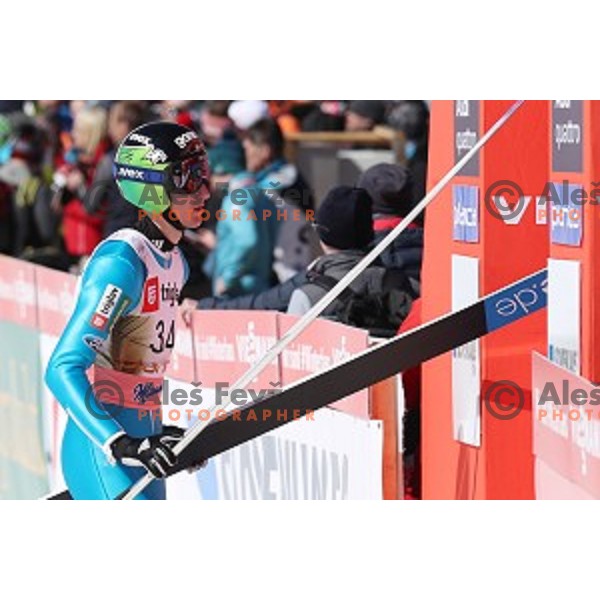 Nejc Dezman (SLO) competes at Ski flying Qualification during the Final of Ski jumping World Cup 2017/2018 in Planica, Slovenia on March 22, 2018