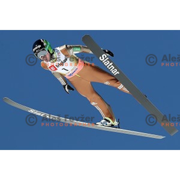 Cene Prevc (SLO) competes at Ski flying Qualification during the Final of Ski jumping World Cup 2017/2018 in Planica, Slovenia on March 22, 2018