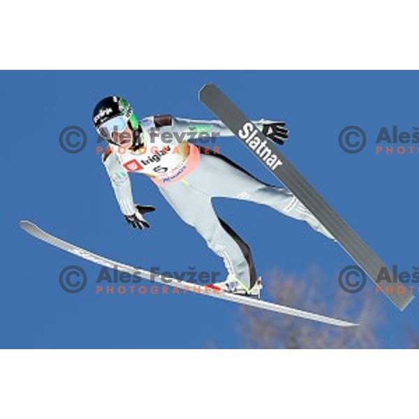 Bor Pavlovcic (SLO) competes at Ski flying Qualification during the Final of Ski jumping World Cup 2017/2018 in Planica, Slovenia on March 22, 2018