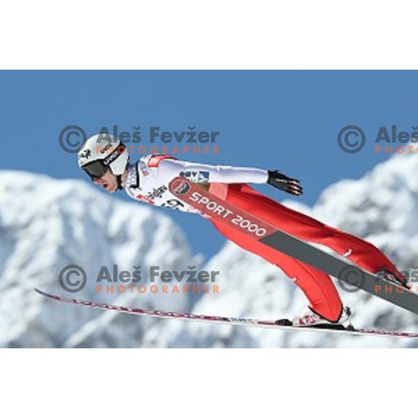Clemens Aigner (AUT) competes at Ski flying Qualification during the Final of Ski jumping World Cup 2017/2018 in Planica, Slovenia on March 22, 2018