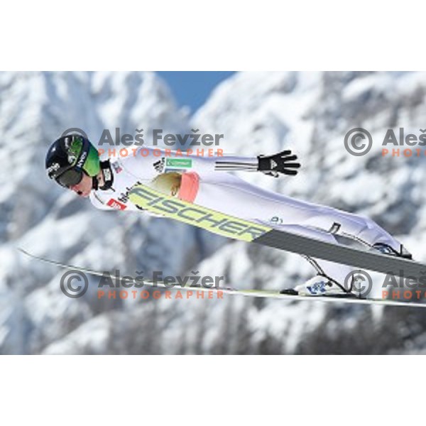 Peter Prevc (SLO) competes at Ski flying Qualification during the Final of Ski jumping World Cup 2017/2018 in Planica, Slovenia on March 22, 2018