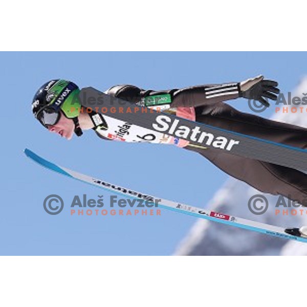Domen prevc (SLO) competes at Ski flying Qualification during the Final of Ski jumping World Cup 2017/2018 in Planica, Slovenia on March 22, 2018