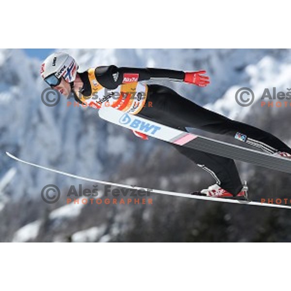 Andreas Stjernen (NOR) competes at Ski flying Qualification during the Final of Ski jumping World Cup 2017/2018 in Planica, Slovenia on March 22, 2018