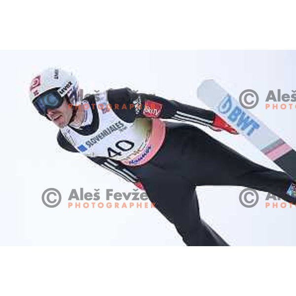 Andreas Stjernen (NOR) at Ski flying event during the Final of Ski jumping World Cup 2017/2018 in Planica, Slovenia on March 23, 2018