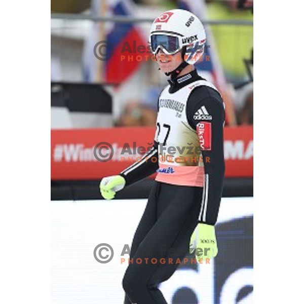 at Ski flying event during the Final of Ski jumping World Cup 2017/2018 in Planica, Slovenia on March 23, 2018