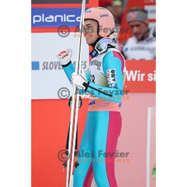 Stefan Kraft at Ski flying event during the Final of Ski jumping World Cup 2017/2018 in Planica, Slovenia on March 23, 2018