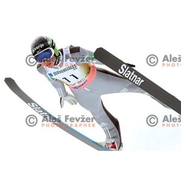 Anze Lanisek (SLO) at Ski flying during the Final of Ski jumping World Cup 2017/2018 in Planica, Slovenia on March 23, 2018