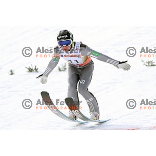 Anze Lanisek (SLO) at Ski flying during the Final of Ski jumping World Cup 2017/2018 in Planica, Slovenia on March 23, 2018