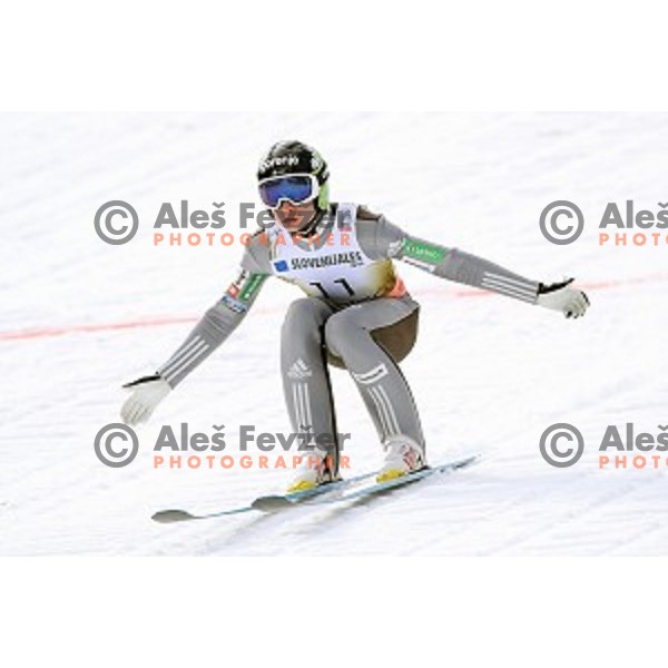 Anze Lanisek (SLO) at Ski flying during the Final of Ski jumping World Cup 2017/2018 in Planica, Slovenia on March 23, 2018