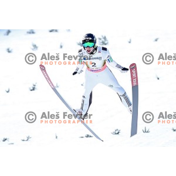 Ziga Jelar (SLO) at Ski flying event during the Final of Ski jumping World Cup 2017/2018 in Planica, Slovenia on March 23, 2018