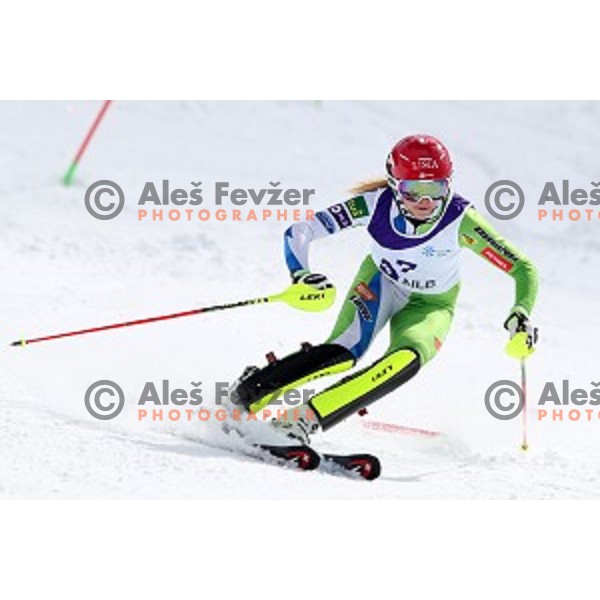 Ana Bucik, second placed at Ladies Slalom at Slovenian National Championships at Krvavc Ski Resort, Cerklje on March 24, 2018